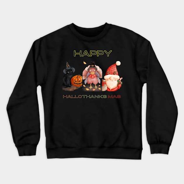 Happy hallothanksmas Crewneck Sweatshirt by Nanouche